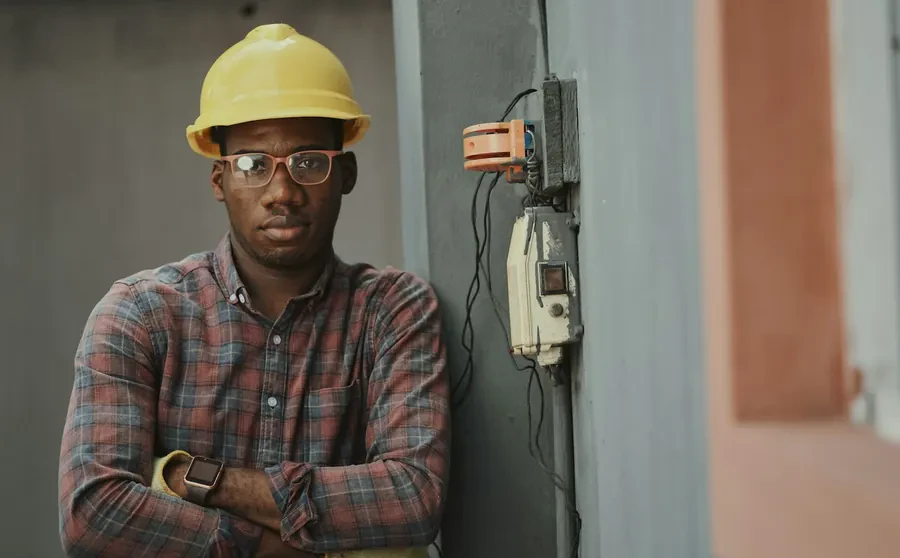 Electrician on a service call